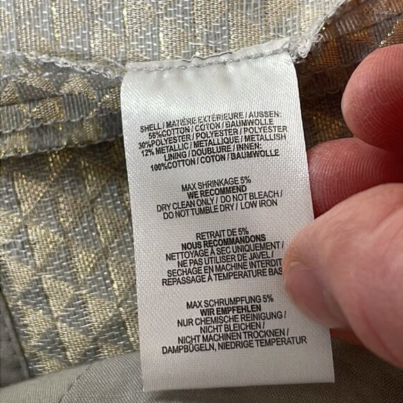 Anthropologie Ganni Mini Skirt Programme Triangle Pockets Gray Gold Medium M - Picture 12 of 14